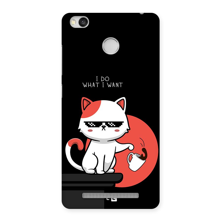 Cute Attitude Cat Back Case for Redmi 3S Prime