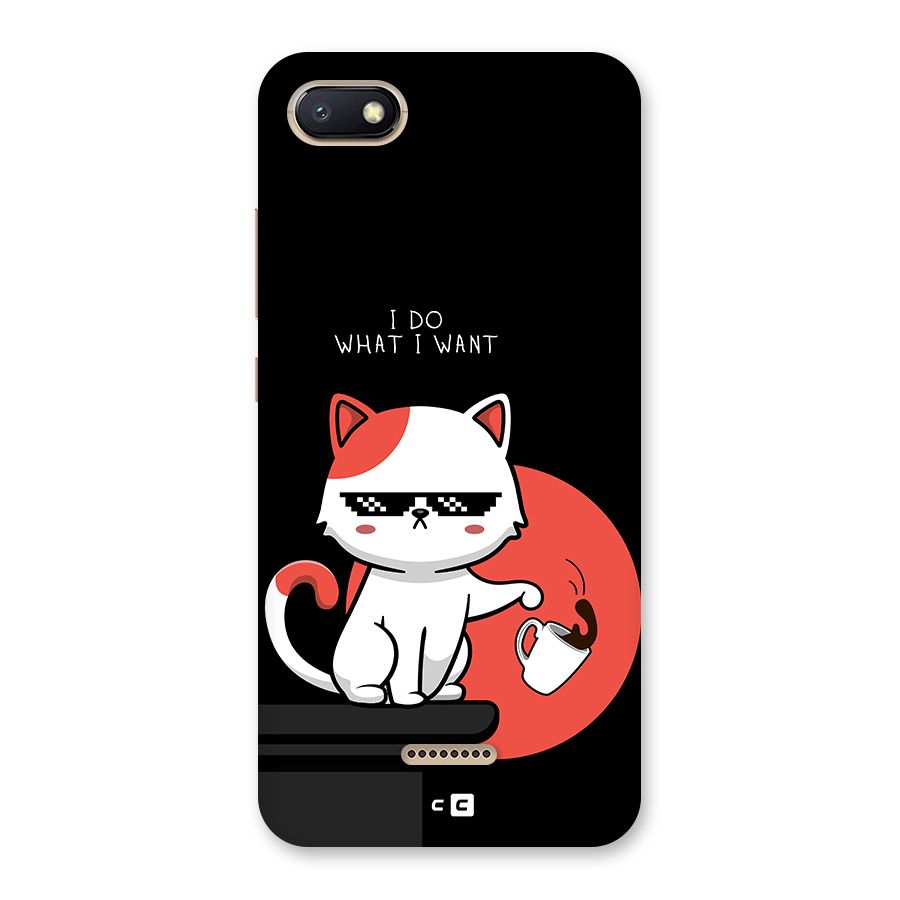 Cute Attitude Cat Back Case for Redmi 6A