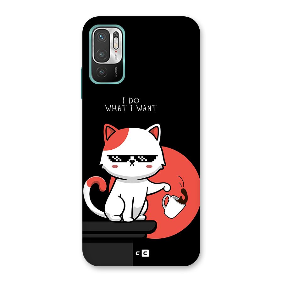 Cute Attitude Cat Back Case for Redmi Note 10T 5G