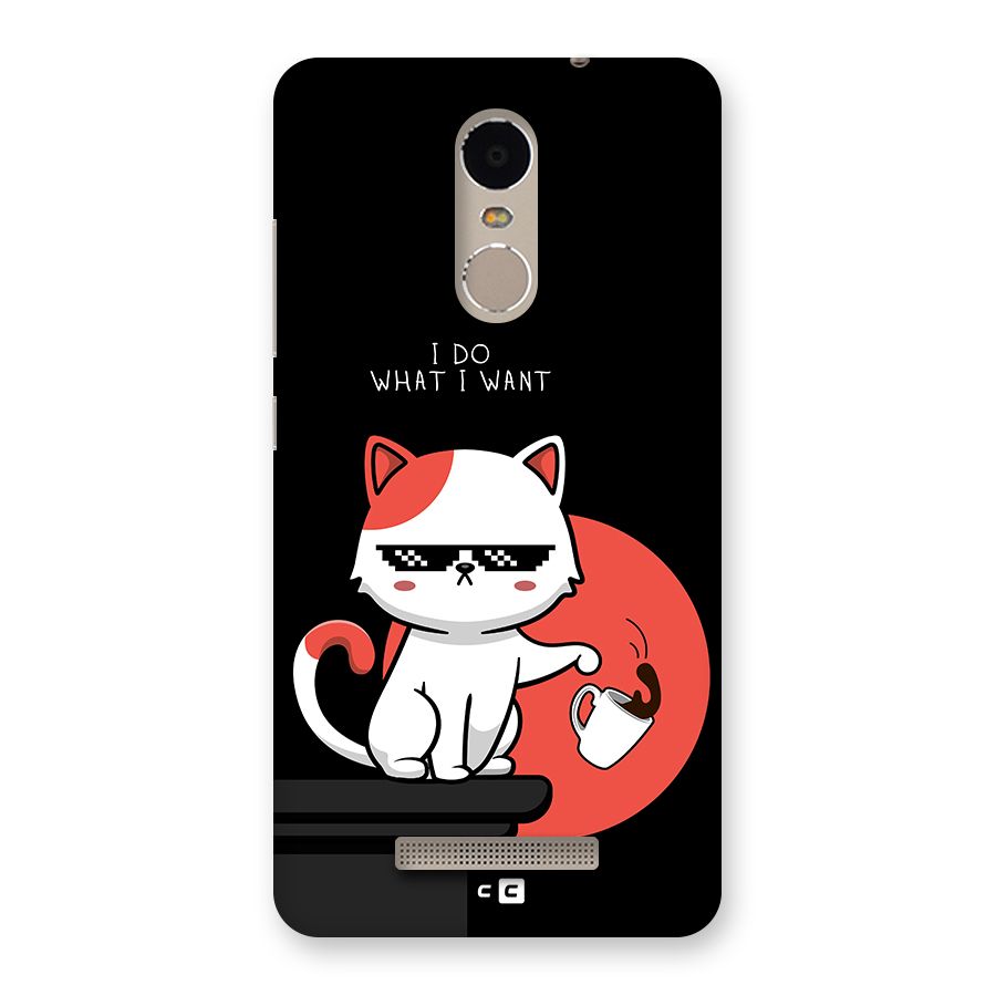 Cute Attitude Cat Back Case for Redmi Note 3