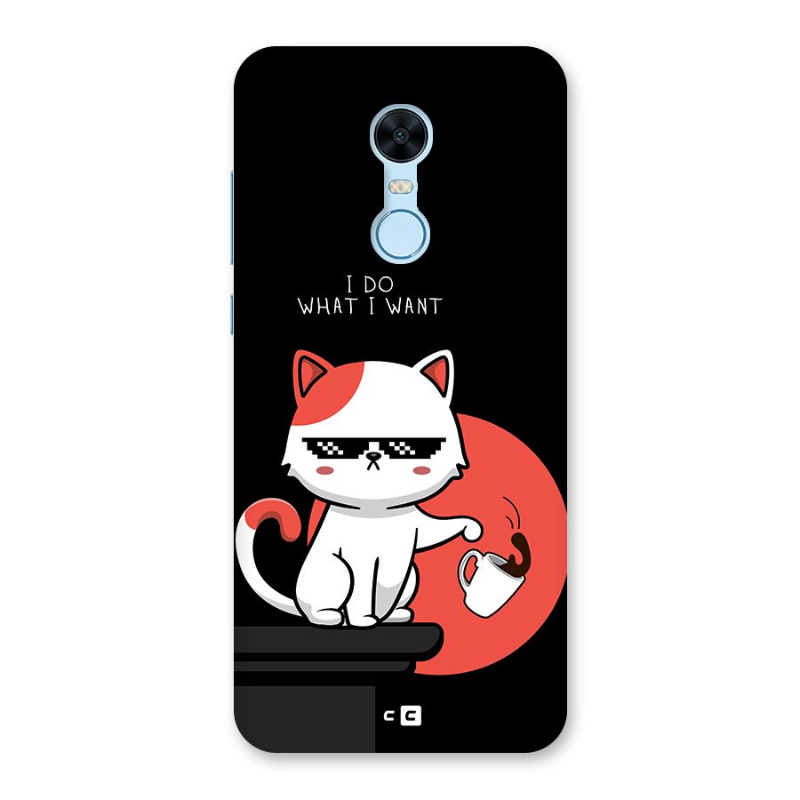 Cute Attitude Cat Back Case for Redmi Note 5