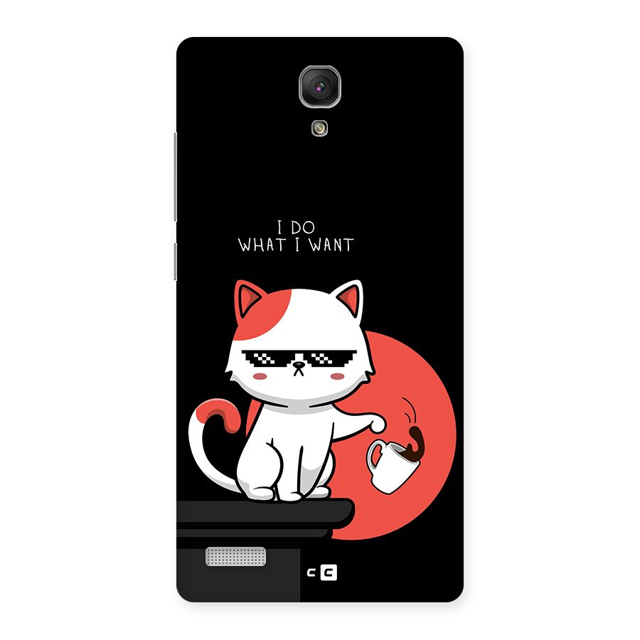 Cute Attitude Cat Back Case for Redmi Note Prime