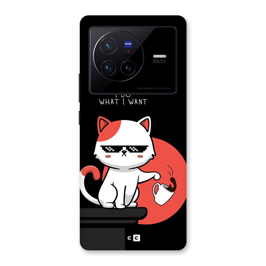 Cute Attitude Cat Back Case for Vivo X80