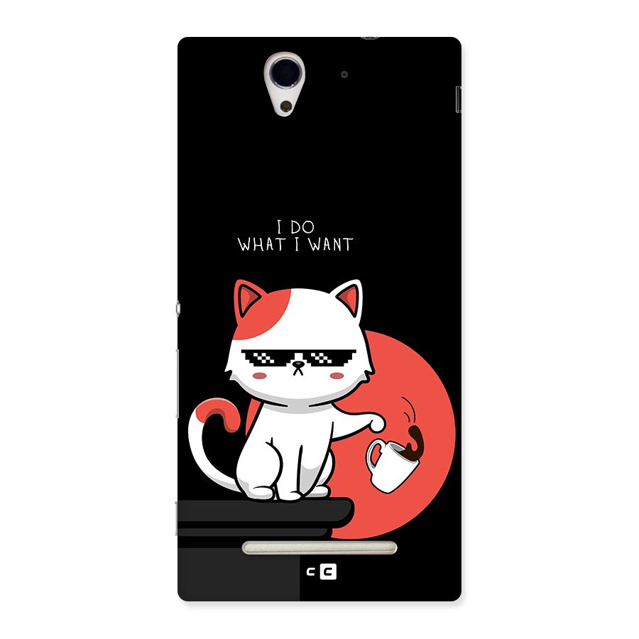 Cute Attitude Cat Back Case for Xperia C3