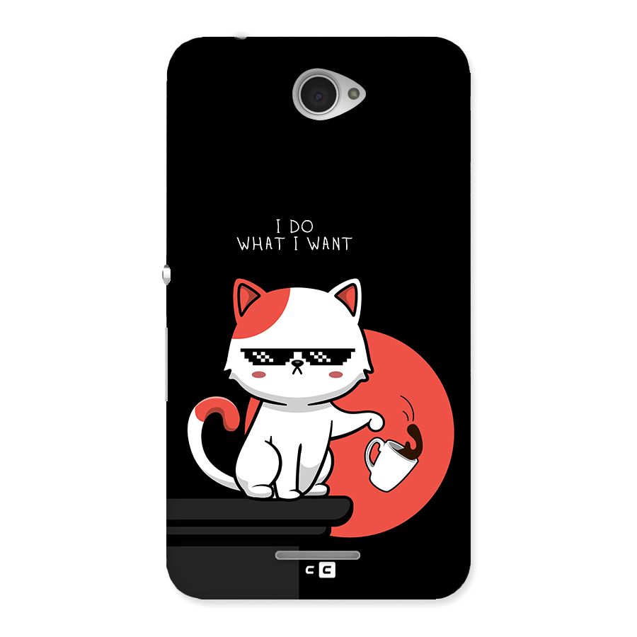 Cute Attitude Cat Back Case for Xperia E4