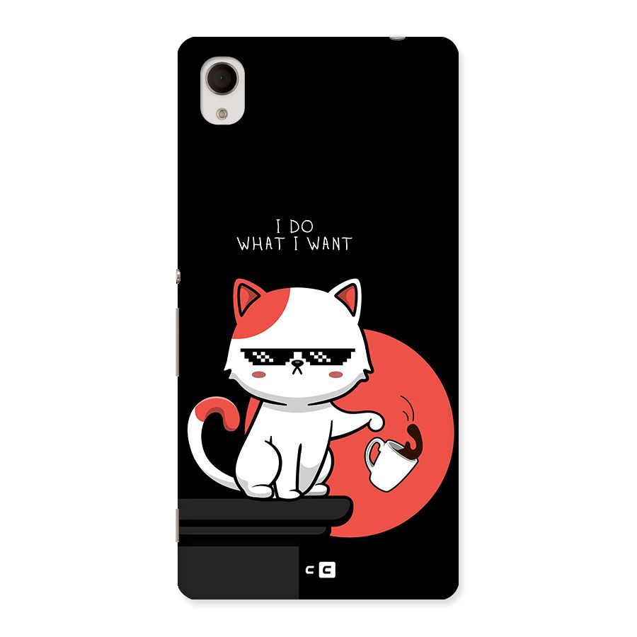 Cute Attitude Cat Back Case for Xperia M4