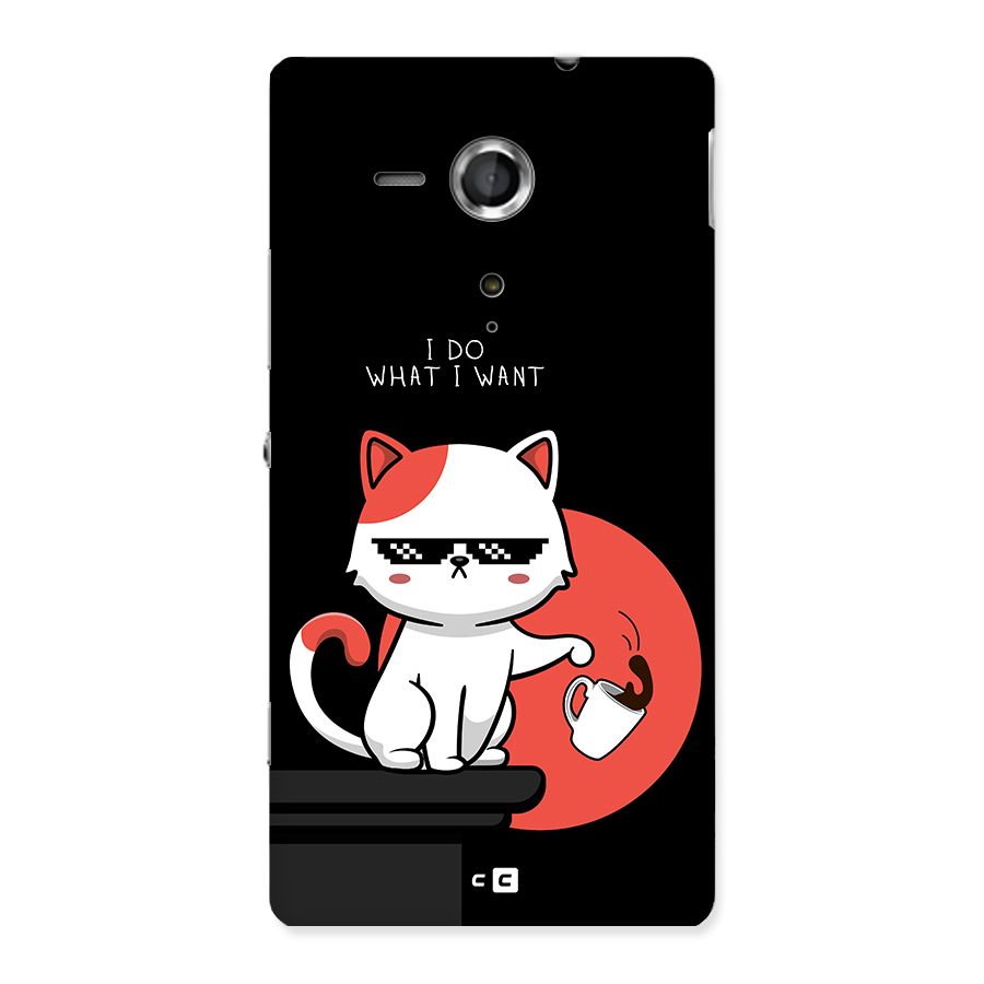 Cute Attitude Cat Back Case for Xperia Sp