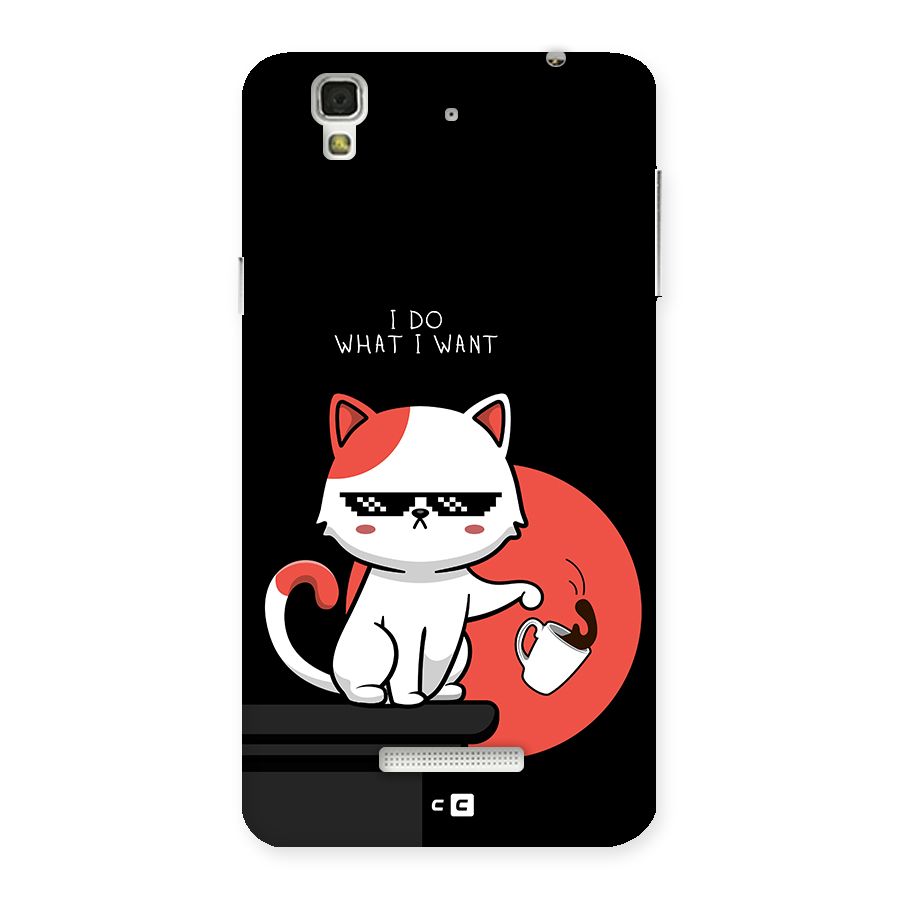 Cute Attitude Cat Back Case for YU Yureka Plus