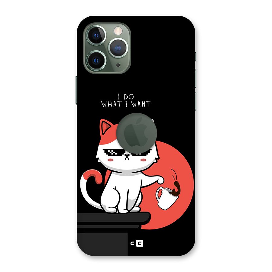 Cute Attitude Cat Back Case for iPhone 11 Pro Logo  Cut