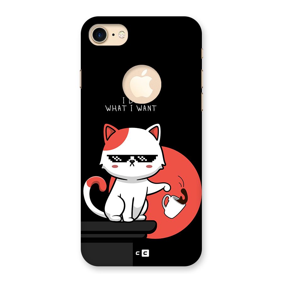 Cute Attitude Cat Back Case for iPhone 7 Logo Cut