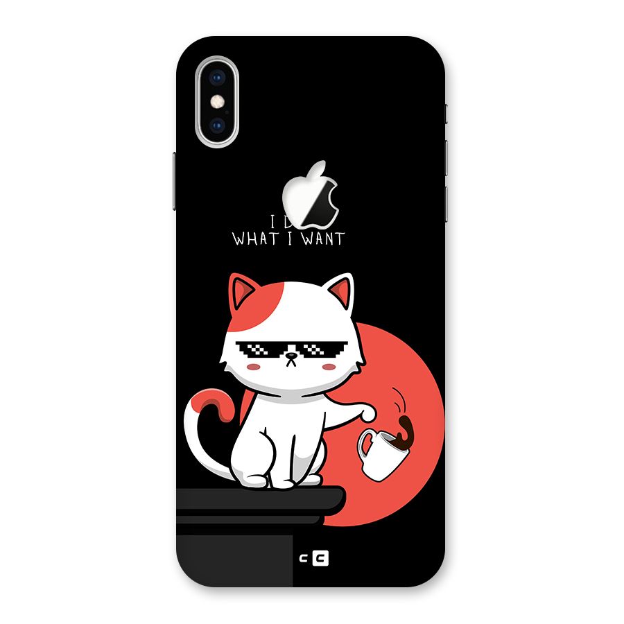 Cute Attitude Cat Back Case for iPhone XS Max Apple Cut