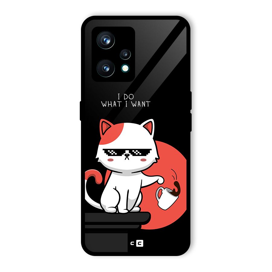 Cute Attitude Cat Glass Back Case for Realme 9 Pro Plus 5G