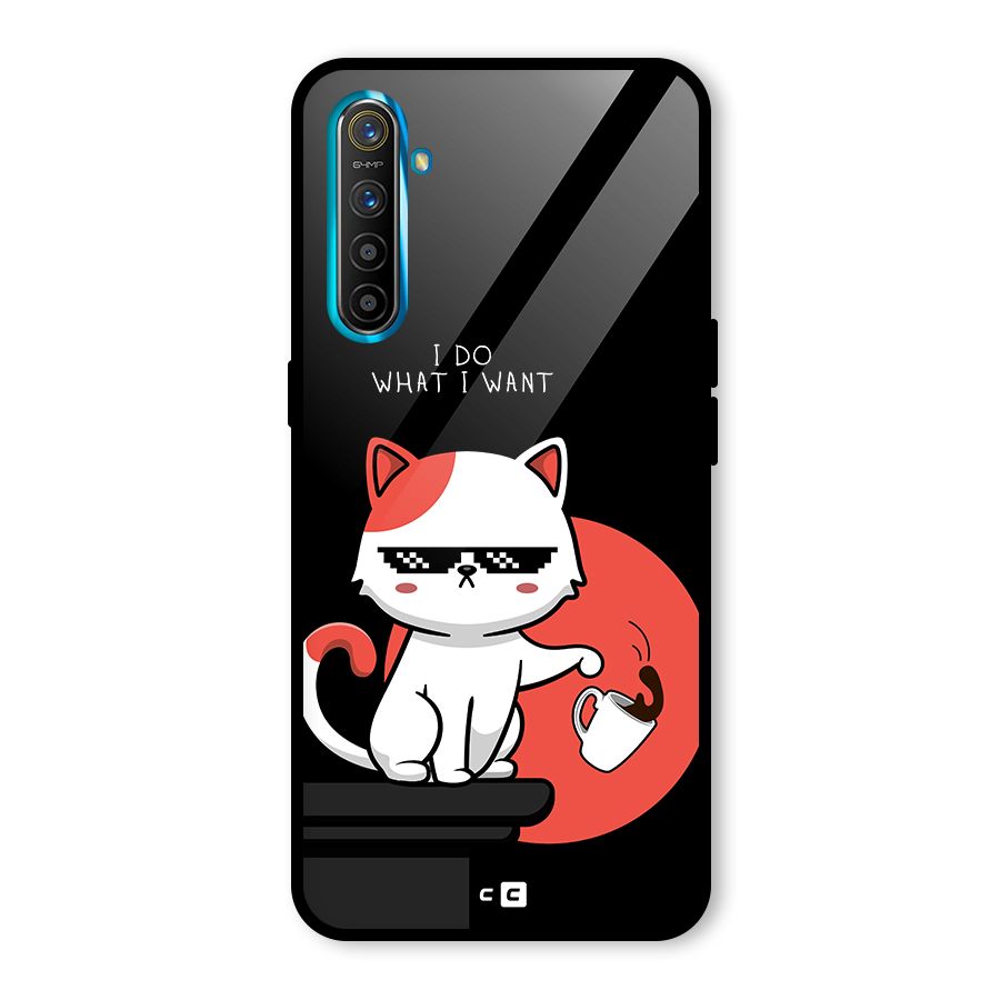 Cute Attitude Cat Glass Back Case for Realme X2