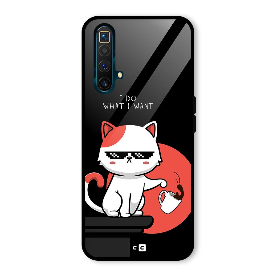 Cute Attitude Cat Glass Back Case for Realme X3 SuperZoom