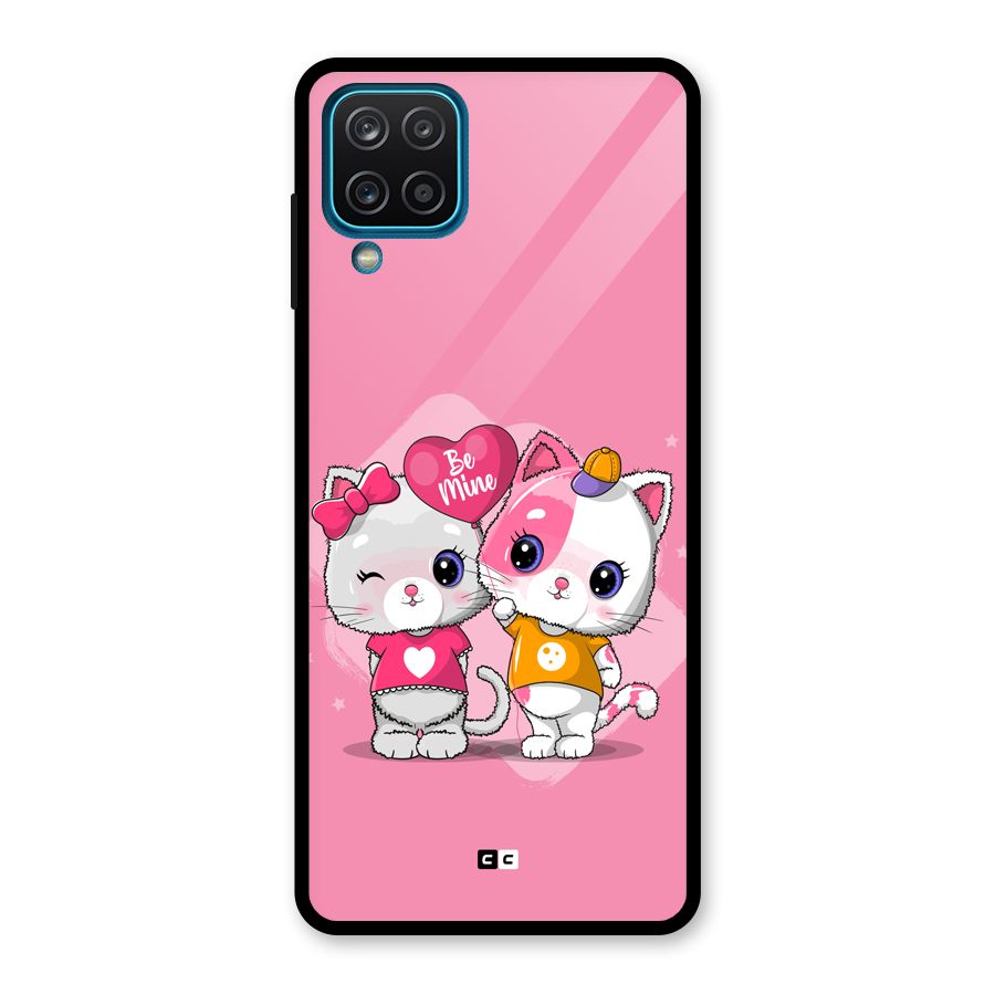 Cute Be Mine Glass Back Case for Galaxy A12