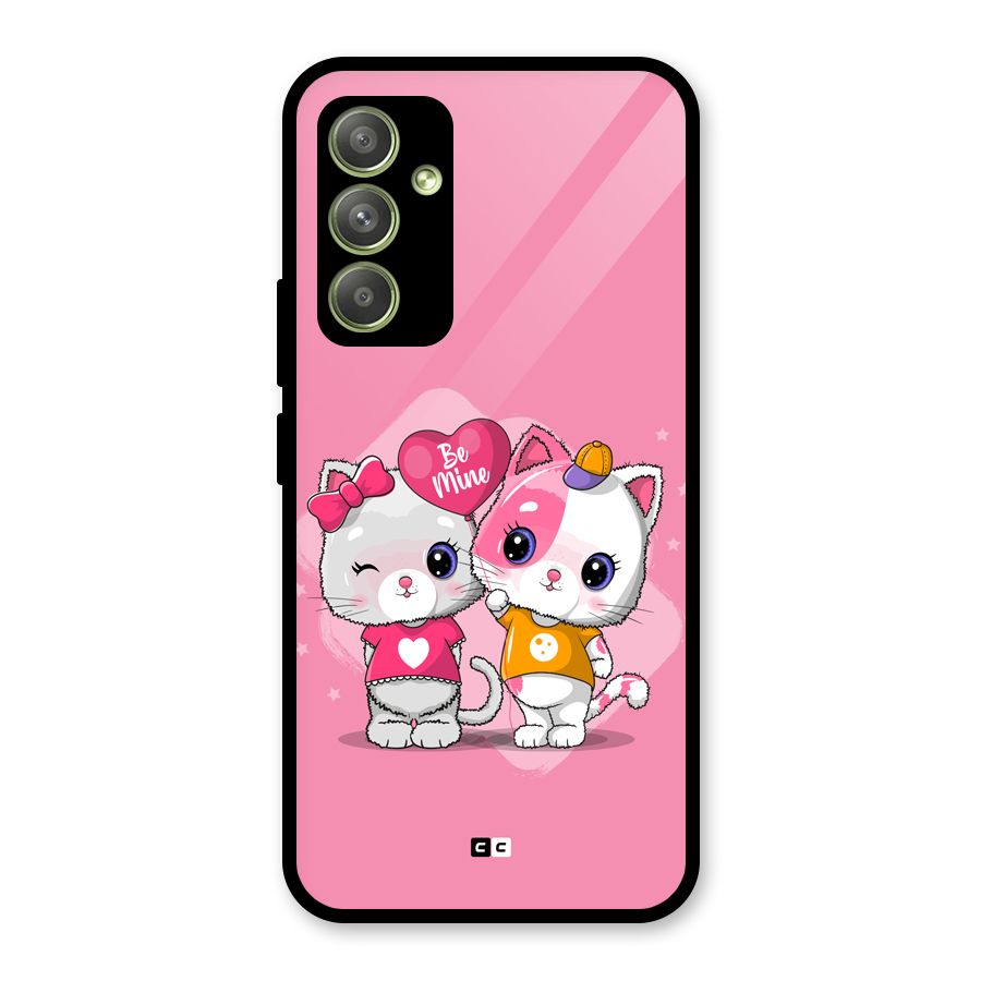 Cute Be Mine Glass Back Case for Galaxy A54