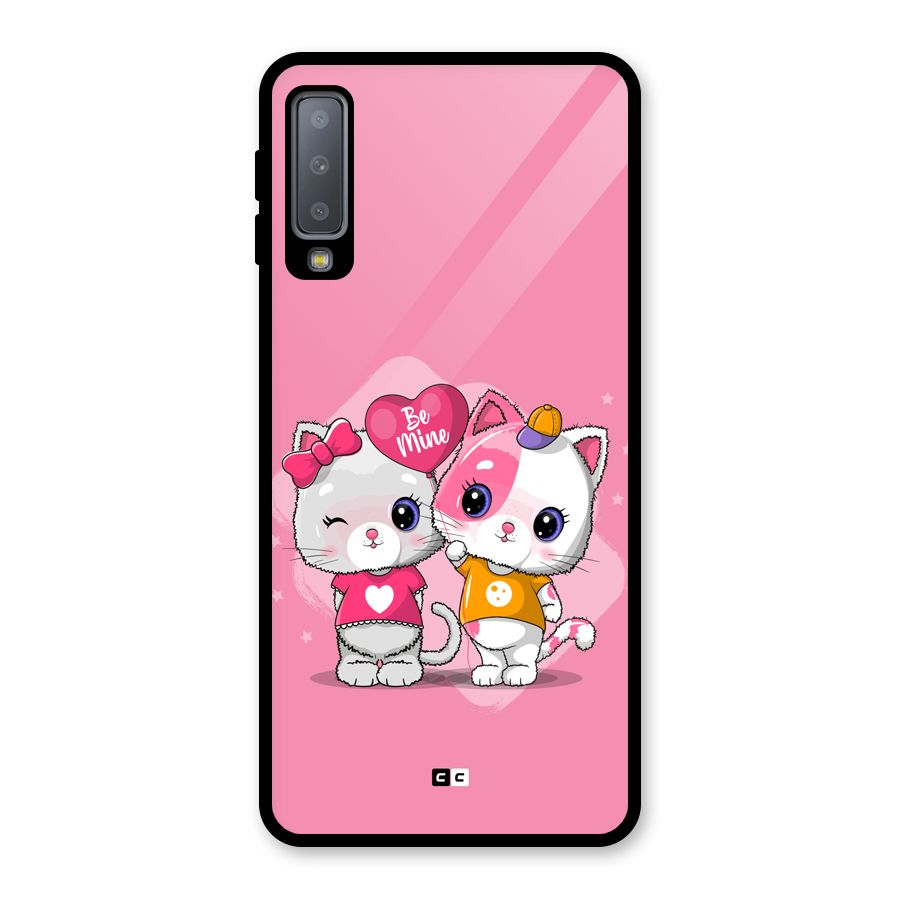 Cute Be Mine Glass Back Case for Galaxy A7 (2018)