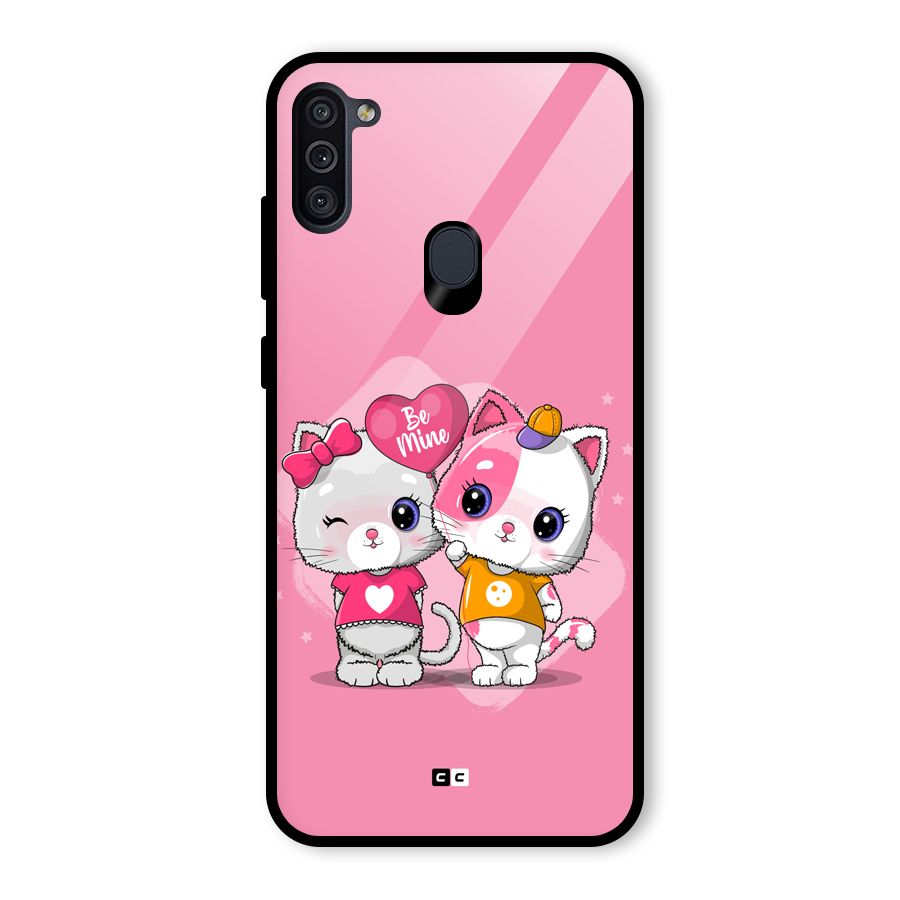 Cute Be Mine Glass Back Case for Galaxy M11