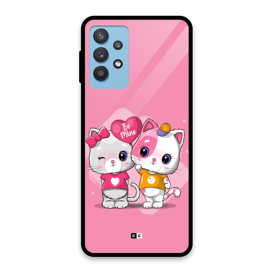 Cute Be Mine Glass Back Case for Galaxy M32 5G