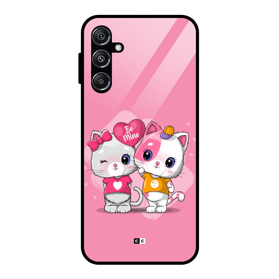 Cute Be Mine Glass Back Case for Galaxy M34 5G