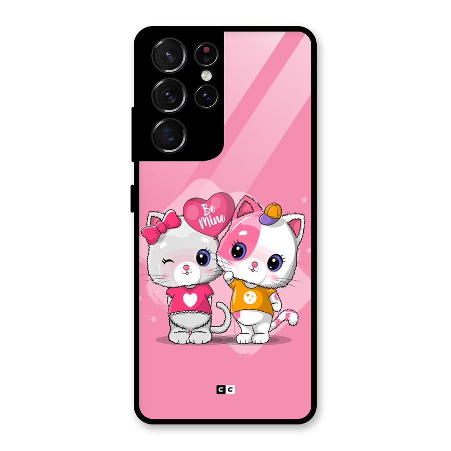 Cute Be Mine Glass Back Case for Galaxy S21 Ultra 5G