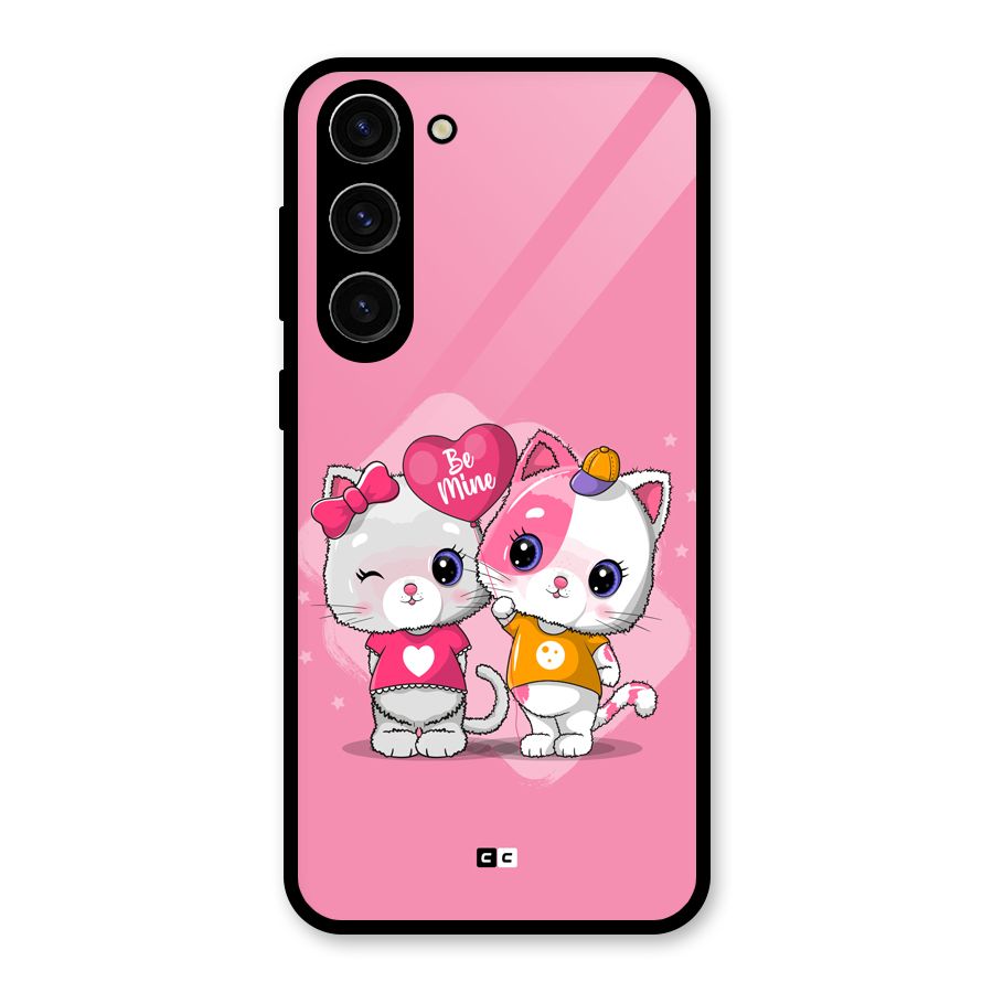 Cute Be Mine Glass Back Case for Galaxy S23 Plus