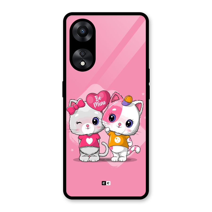 Cute Be Mine Glass Back Case for Oppo A78