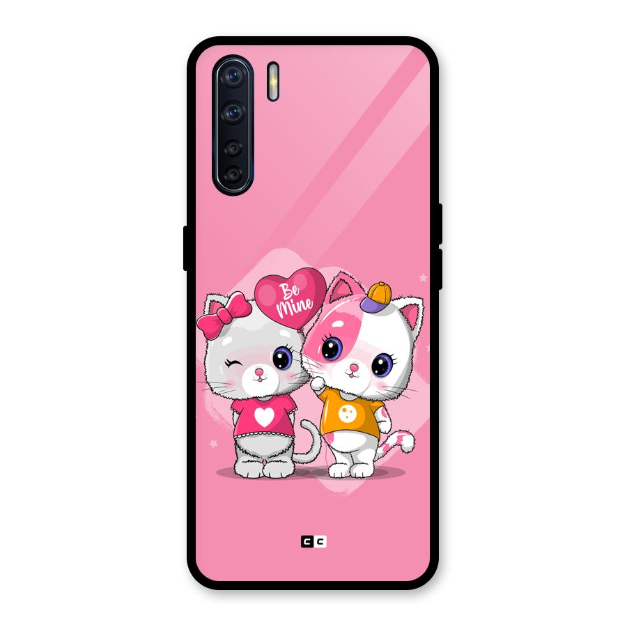 Cute Be Mine Glass Back Case for Oppo F15
