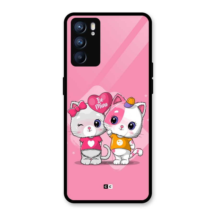 Cute Be Mine Glass Back Case for Oppo Reno6 5G