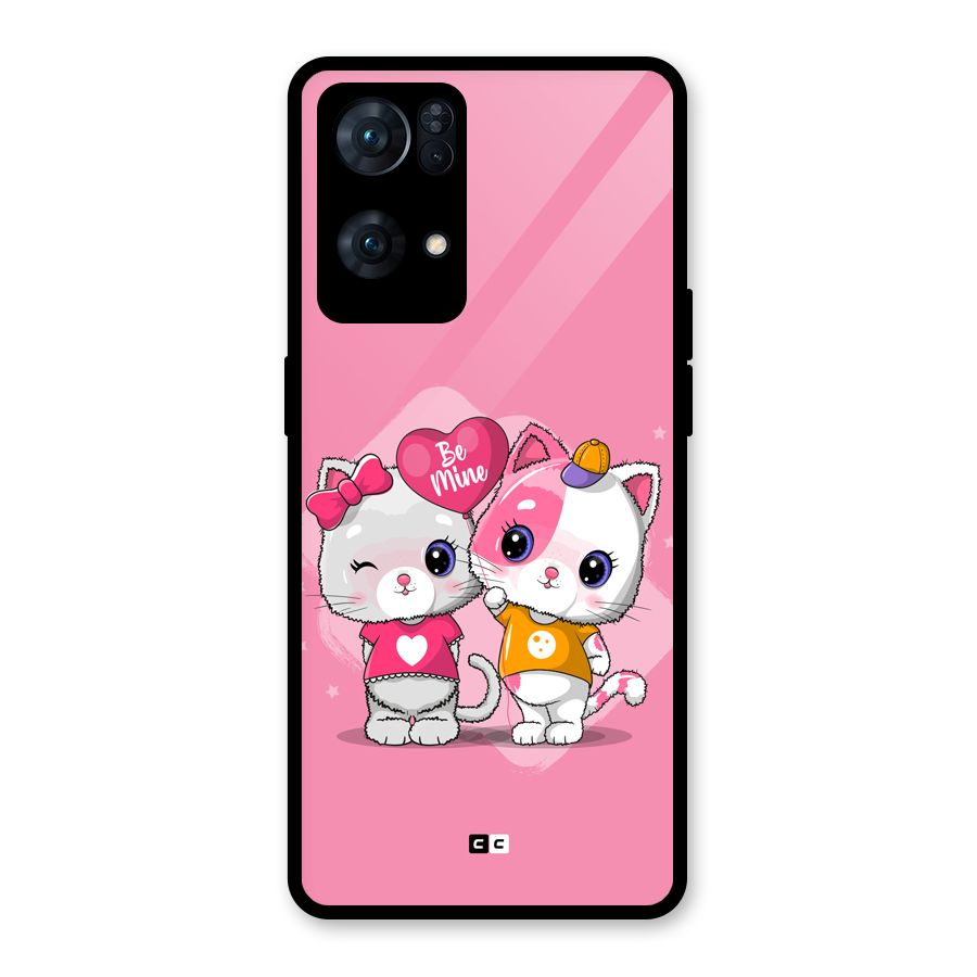 Cute Be Mine Glass Back Case for Oppo Reno7 Pro 5G