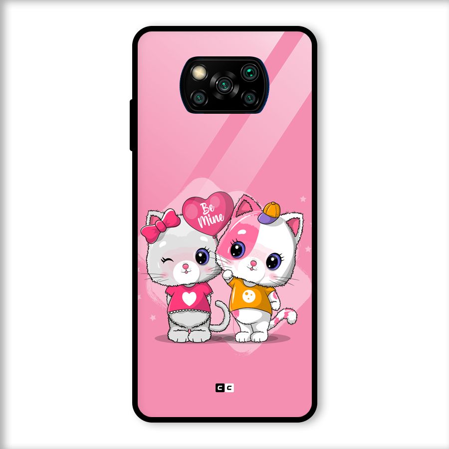 Cute Be Mine Glass Back Case for Poco X3
