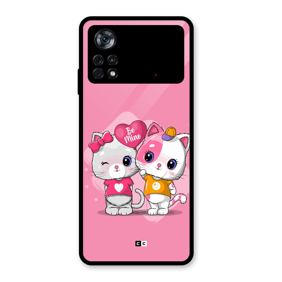 Cute Be Mine Glass Back Case for Poco X4 Pro 5G
