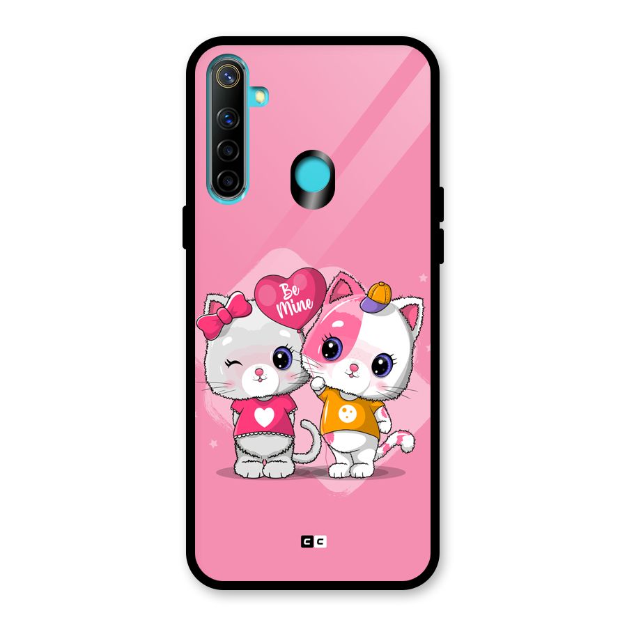 Cute Be Mine Glass Back Case for Realme 5i
