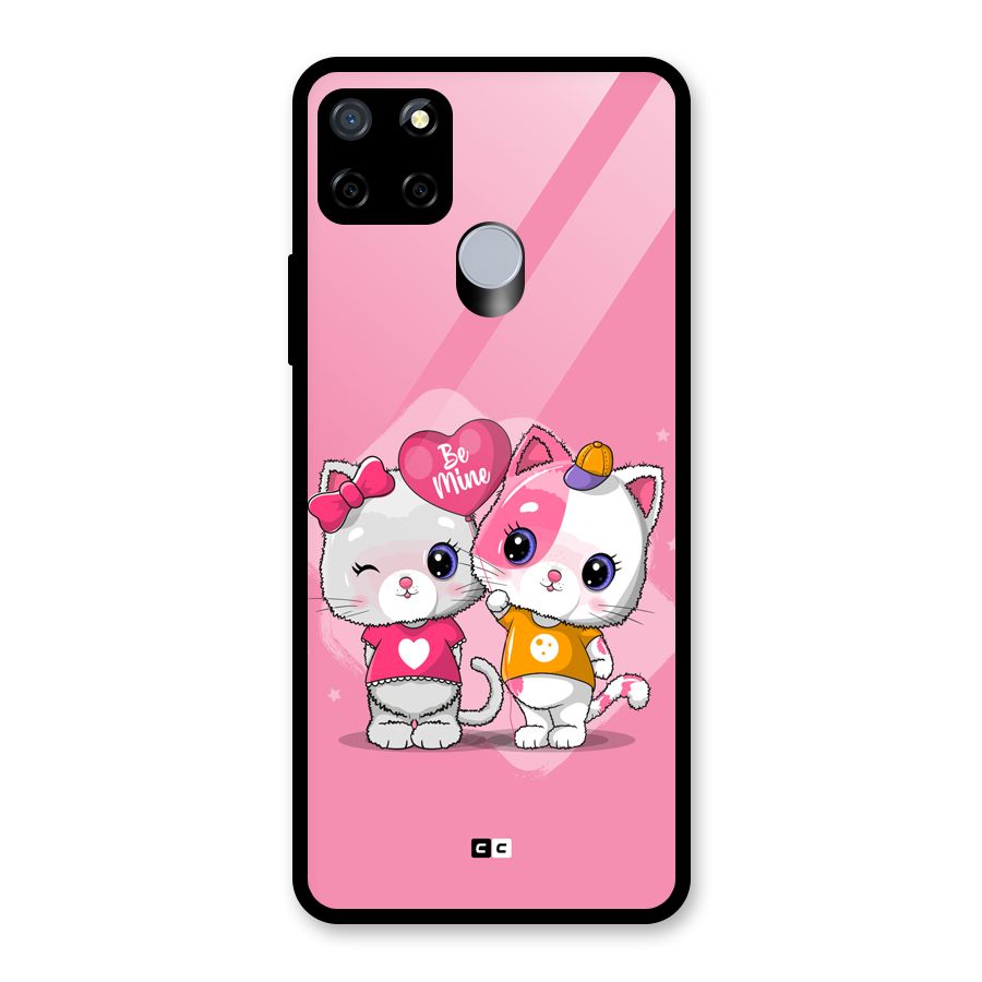 Cute Be Mine Glass Back Case for Realme Narzo 30A