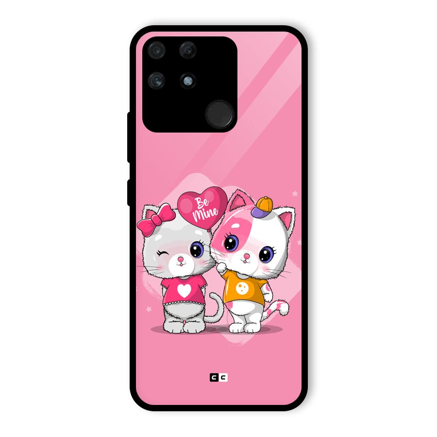 Cute Be Mine Glass Back Case for Realme Narzo 50A