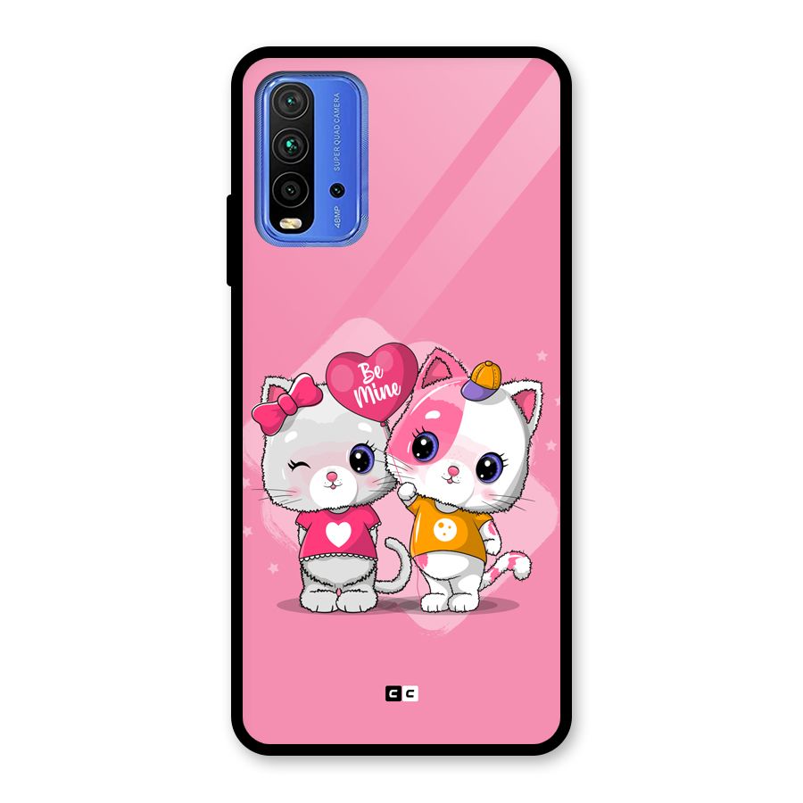 Cute Be Mine Glass Back Case for Redmi 9 Power