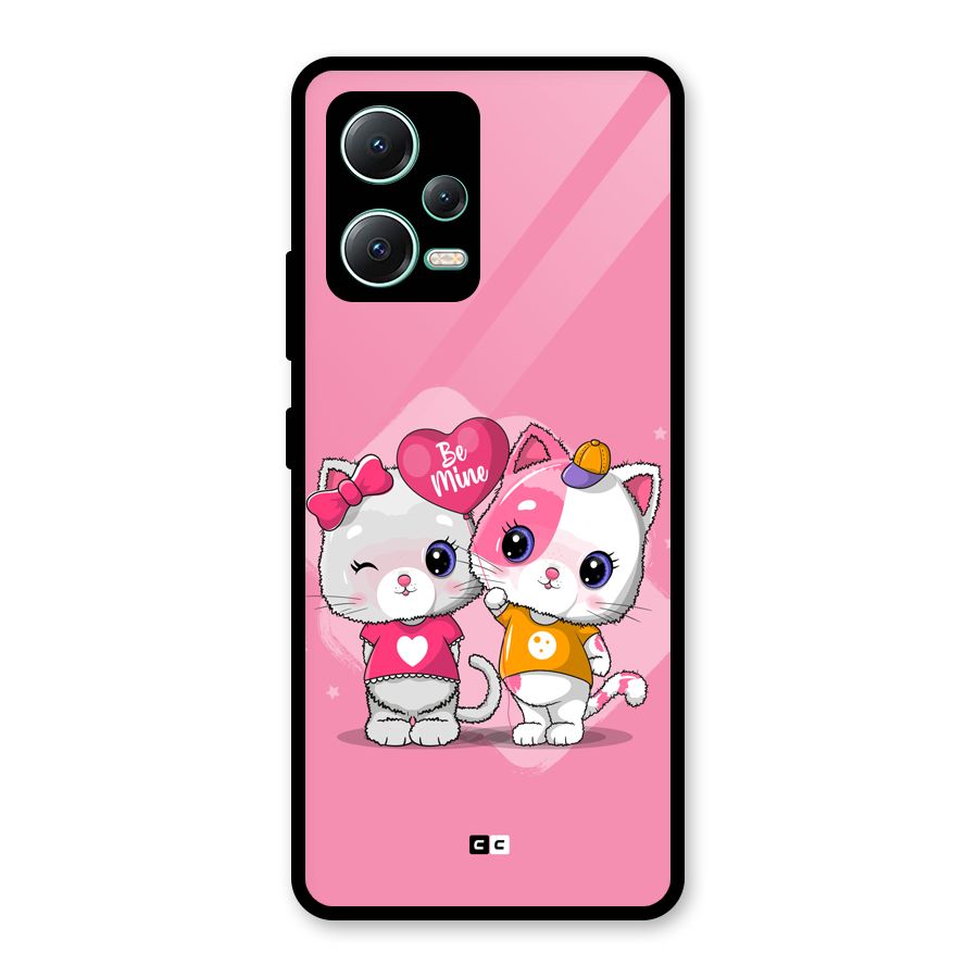 Cute Be Mine Glass Back Case for Redmi Note 12 5G
