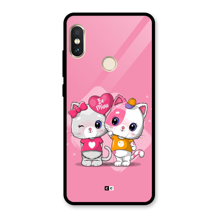 Cute Be Mine Glass Back Case for Redmi Note 5 Pro