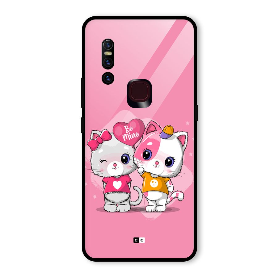 Cute Be Mine Glass Back Case for Vivo V15