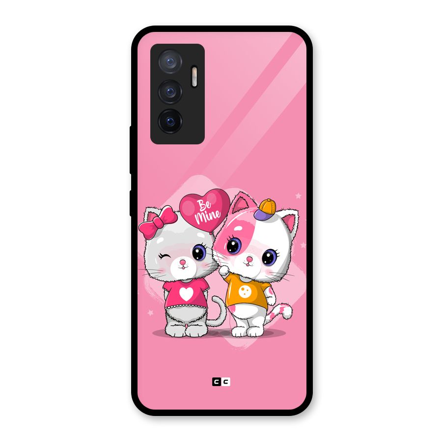 Cute Be Mine Glass Back Case for Vivo V23e