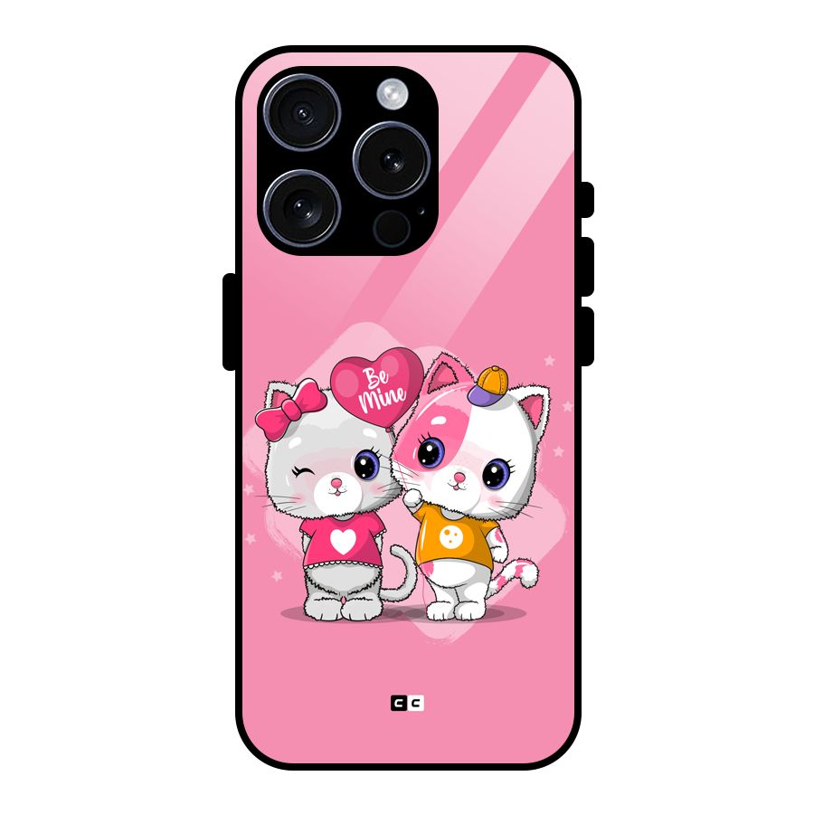 Cute Be Mine Glass Back Case for iPhone 15 Pro