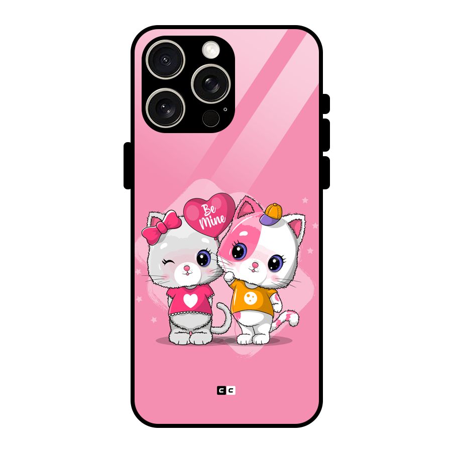 Cute Be Mine Glass Back Case for iPhone 15 Pro Max