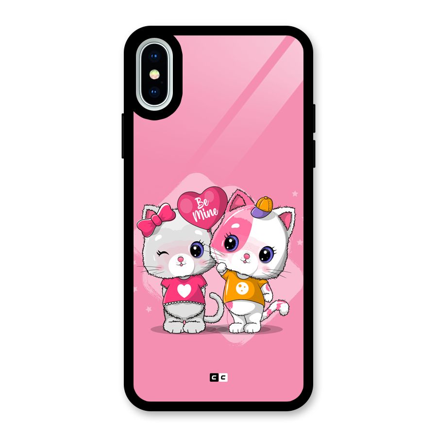 Cute Be Mine Glass Back Case for iPhone X
