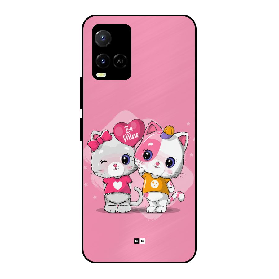 Cute Be Mine Metal Back Case for Vivo Y33s