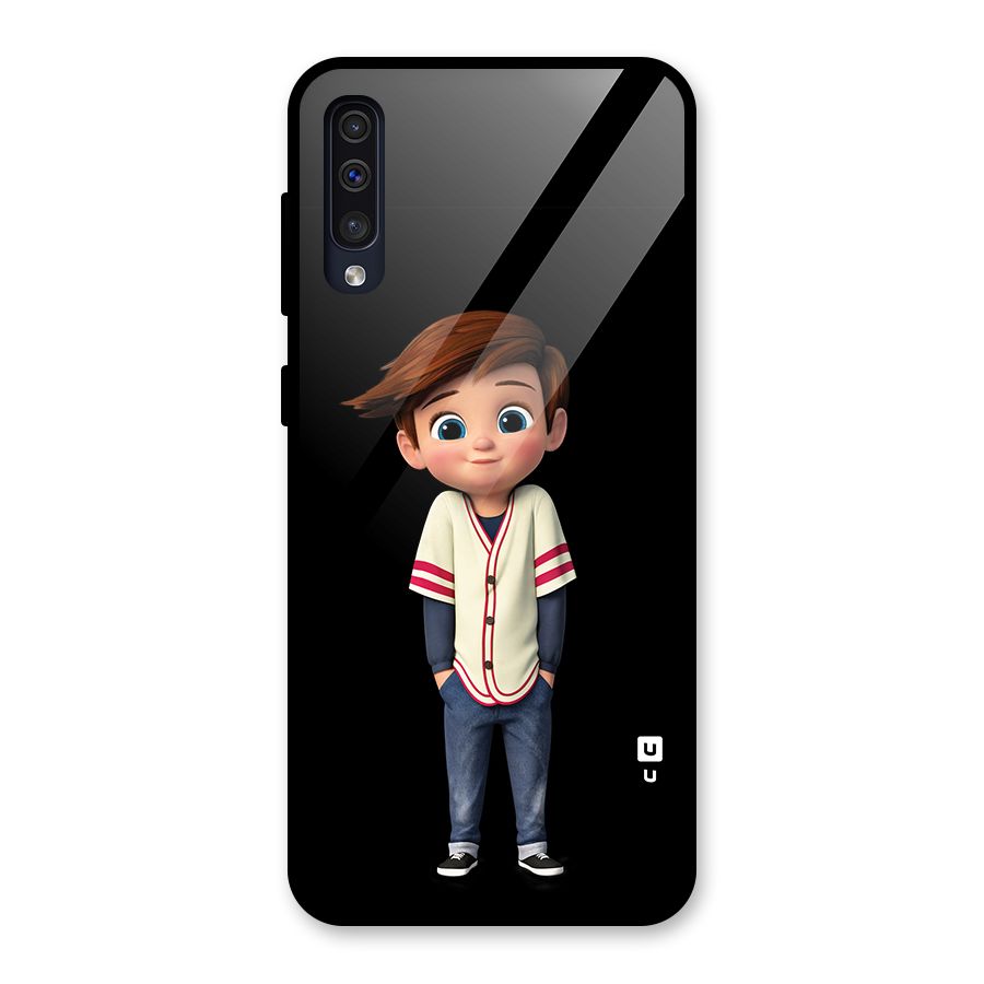 Cute Boy Tim Glass Back Case for Galaxy A50