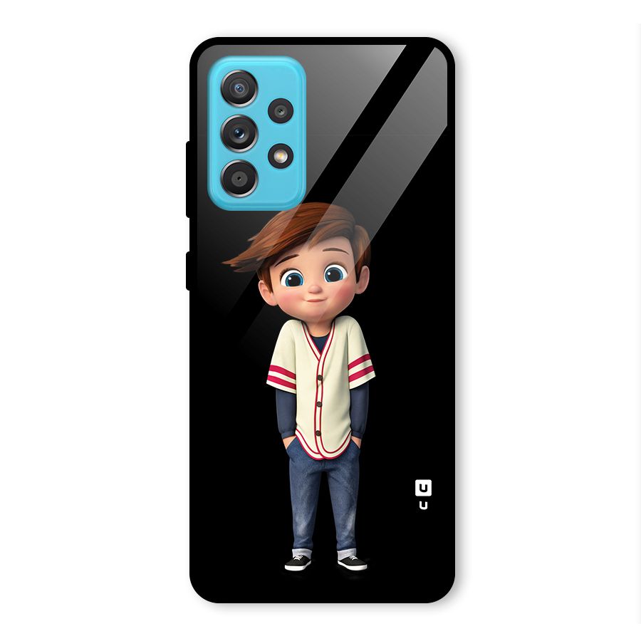 Cute Boy Tim Glass Back Case for Galaxy A52