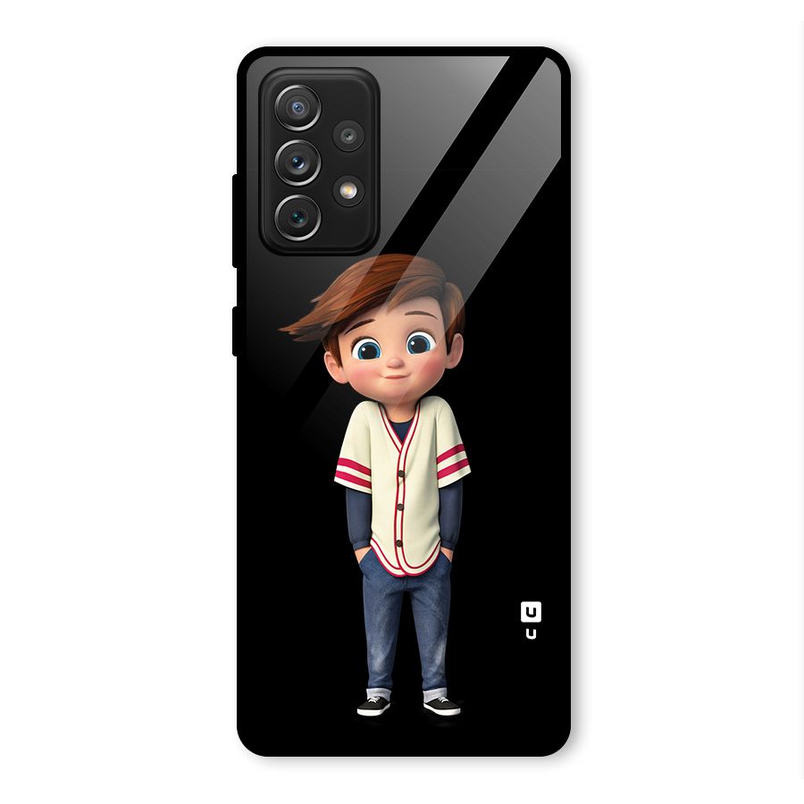 Cute Boy Tim Glass Back Case for Galaxy A72