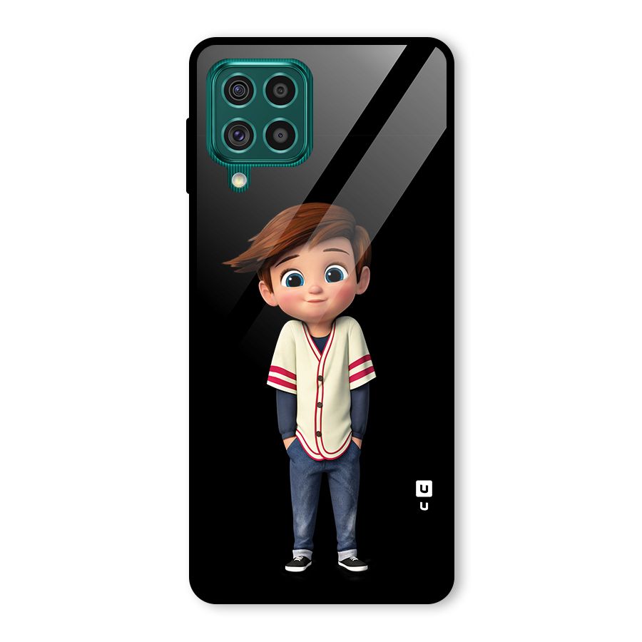 Cute Boy Tim Glass Back Case for Galaxy F62