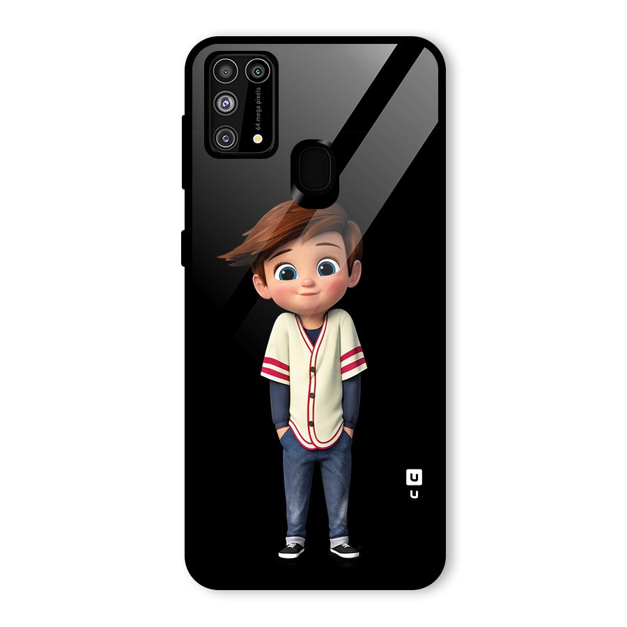 Cute Boy Tim Glass Back Case for Galaxy M31