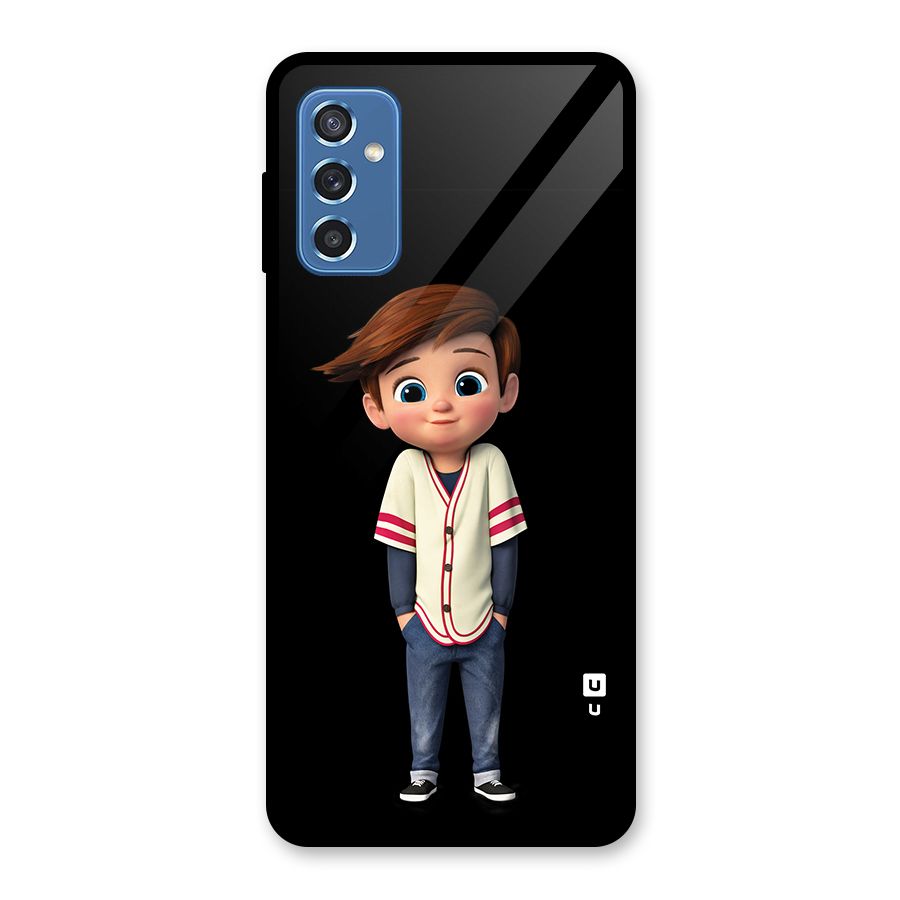Cute Boy Tim Glass Back Case for Galaxy M52 5G